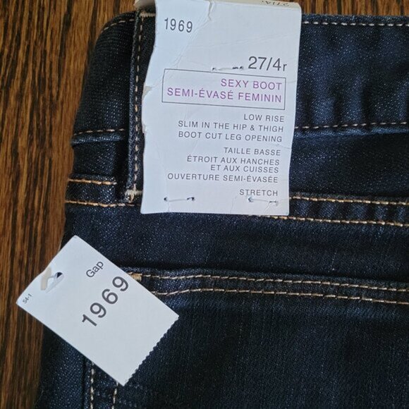 New GAP Sexy Boot Cut Jeans 1969 Women's Size 27 4r New With Tags NWT - Picture 7 of 11
